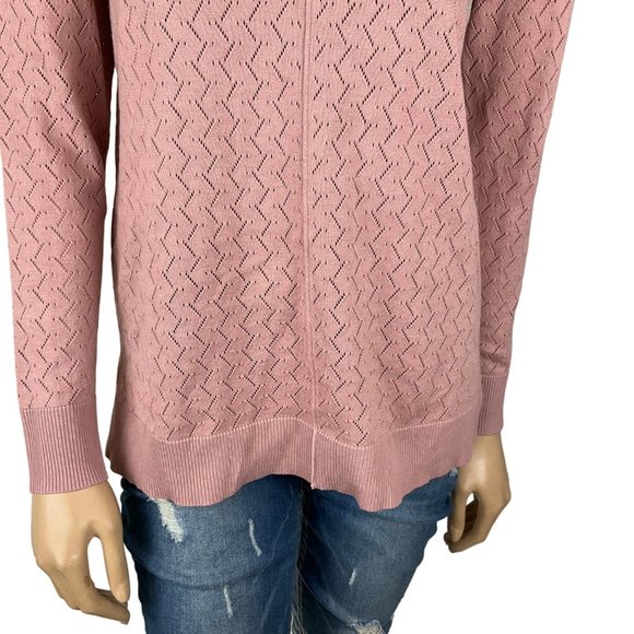 Cable & Gauge Pink Lightweight V Neck Sweater Women's Small - Picture 3 of 6